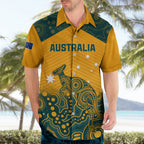 Custom Australia Rugby Hawaiian Shirt Wallabies Aboriginal Pattern