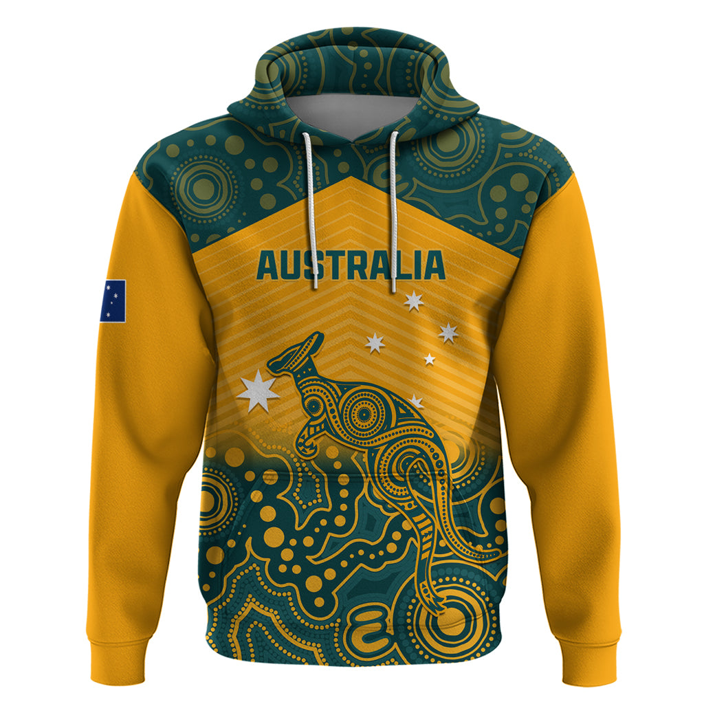 Custom Australia Rugby Hoodie Wallabies Aboriginal Pattern