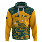 Custom Australia Rugby Hoodie Wallabies Aboriginal Pattern