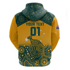 Custom Australia Rugby Hoodie Wallabies Aboriginal Pattern