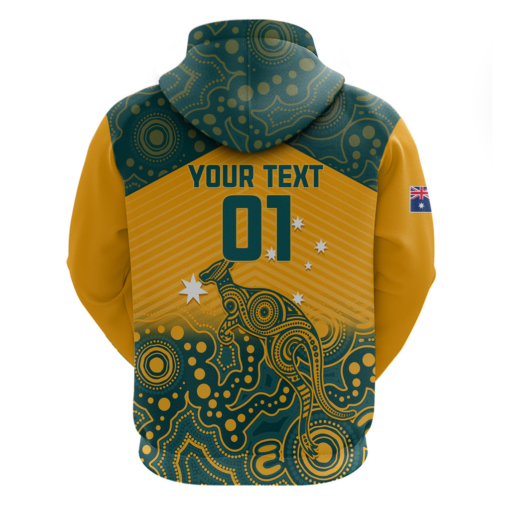 Custom Australia Rugby Hoodie Wallabies Aboriginal Pattern