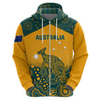 Custom Australia Rugby Hoodie Wallabies Aboriginal Pattern