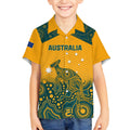 Custom Australia Rugby Kid Hawaiian Shirt Wallabies Aboriginal Pattern