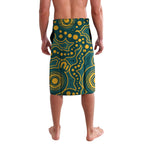 Custom Australia Rugby Lavalava Wallabies Aboriginal Pattern