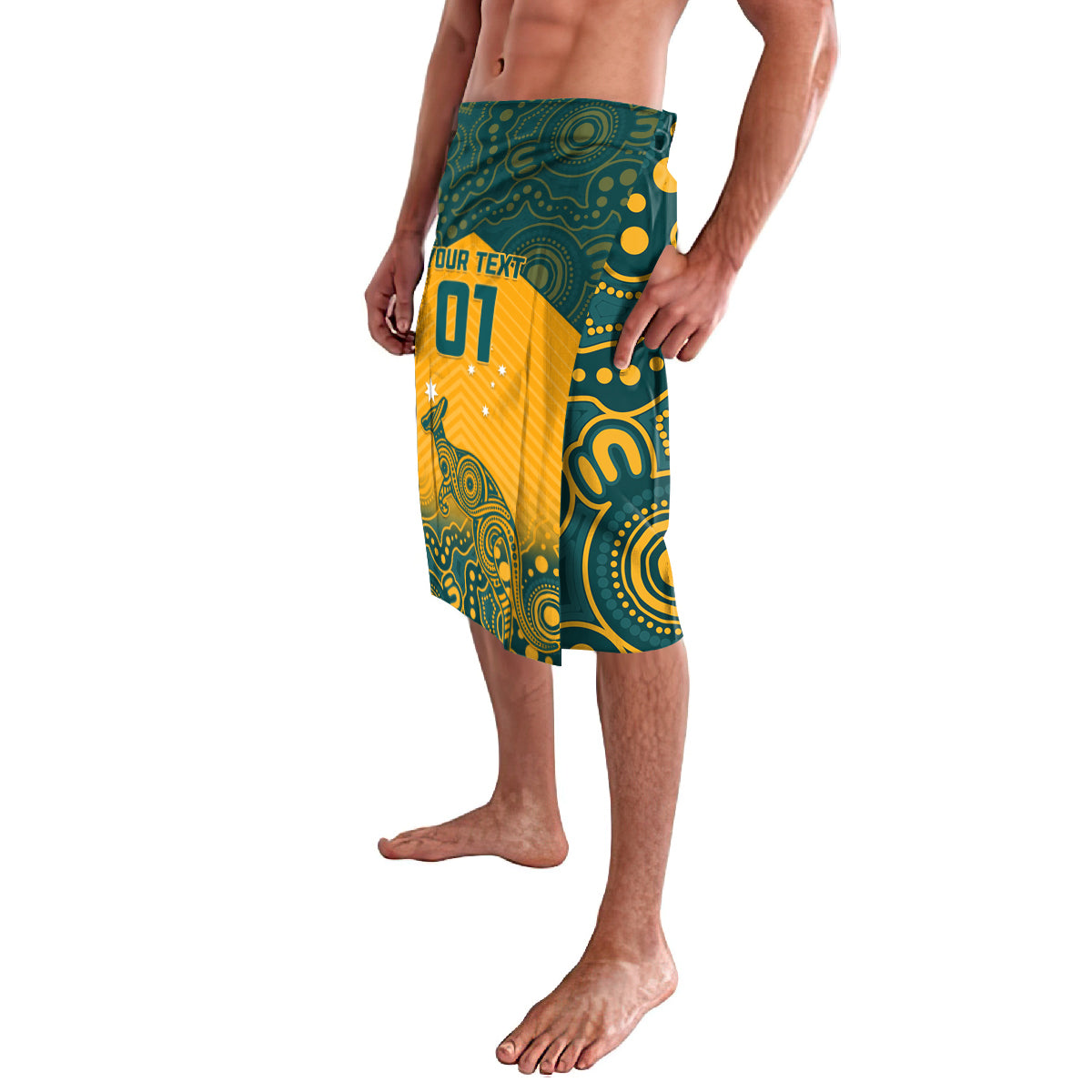 Custom Australia Rugby Lavalava Wallabies Aboriginal Pattern