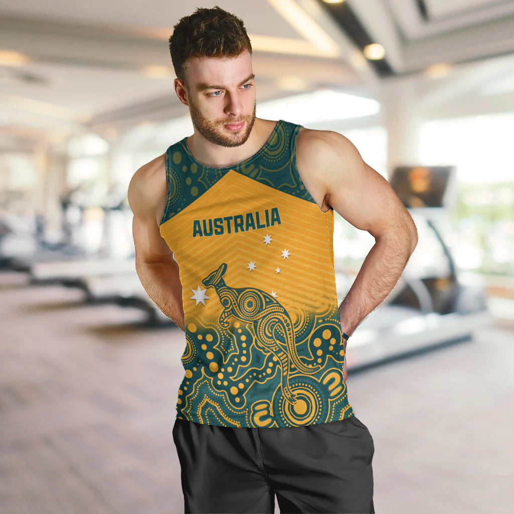 Custom Australia Rugby Men Tank Top Wallabies Aboriginal Pattern