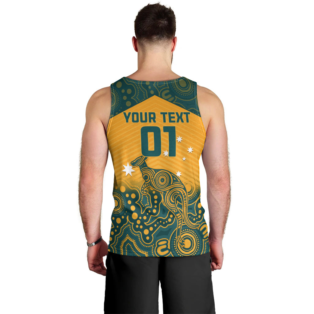 Custom Australia Rugby Men Tank Top Wallabies Aboriginal Pattern
