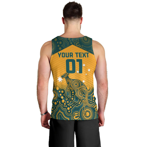 Custom Australia Rugby Men Tank Top Wallabies Aboriginal Pattern