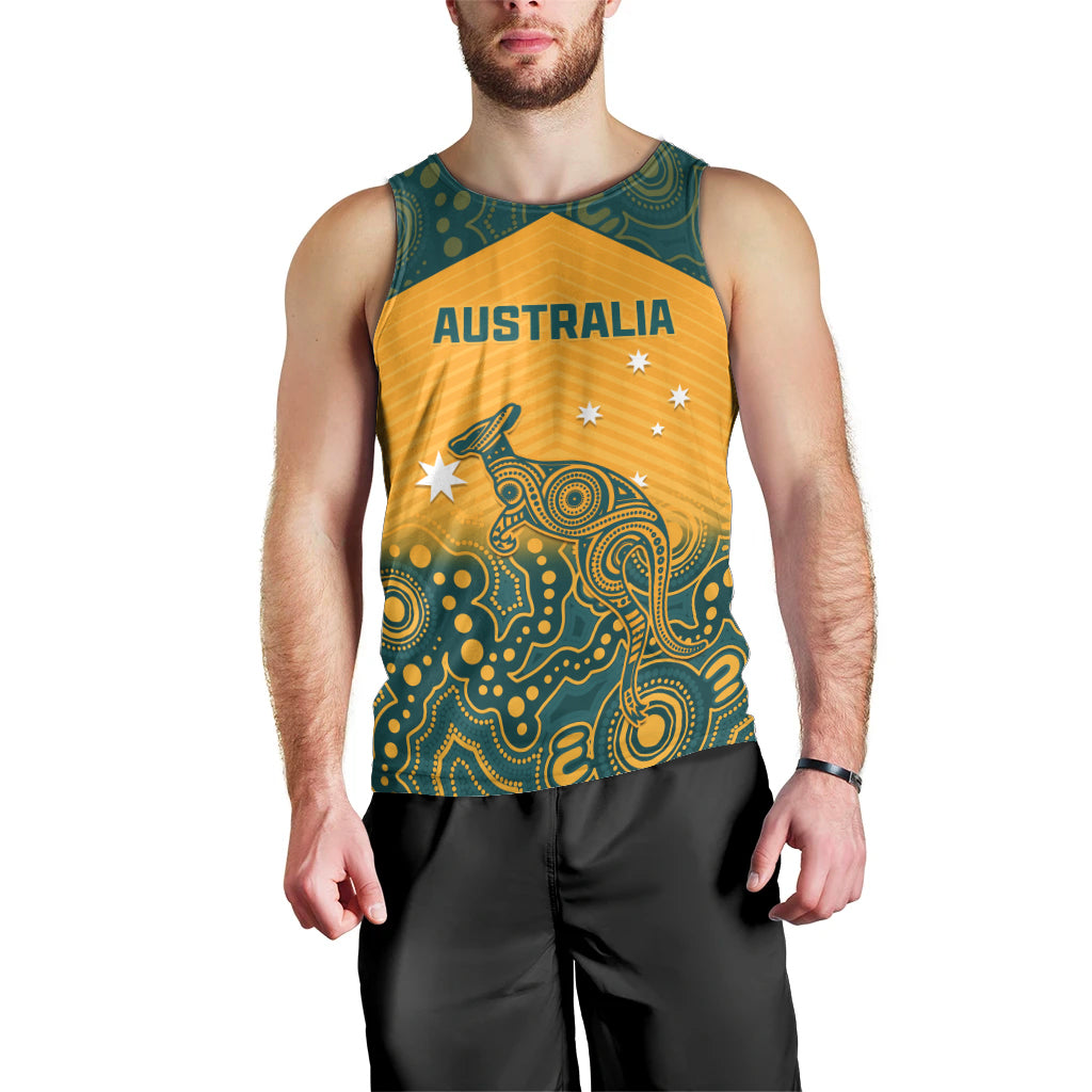 Custom Australia Rugby Men Tank Top Wallabies Aboriginal Pattern