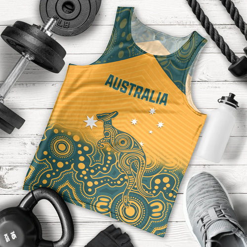 Custom Australia Rugby Men Tank Top Wallabies Aboriginal Pattern