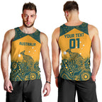 Custom Australia Rugby Men Tank Top Wallabies Aboriginal Pattern