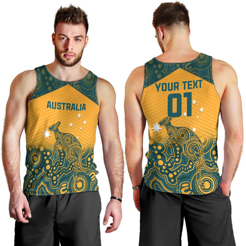 Custom Australia Rugby Men Tank Top Wallabies Aboriginal Pattern
