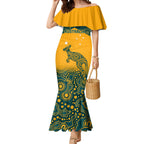 Custom Australia Rugby Mermaid Dress Wallabies Aboriginal Pattern