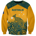 Custom Australia Rugby Sweatshirt Wallabies Aboriginal Pattern