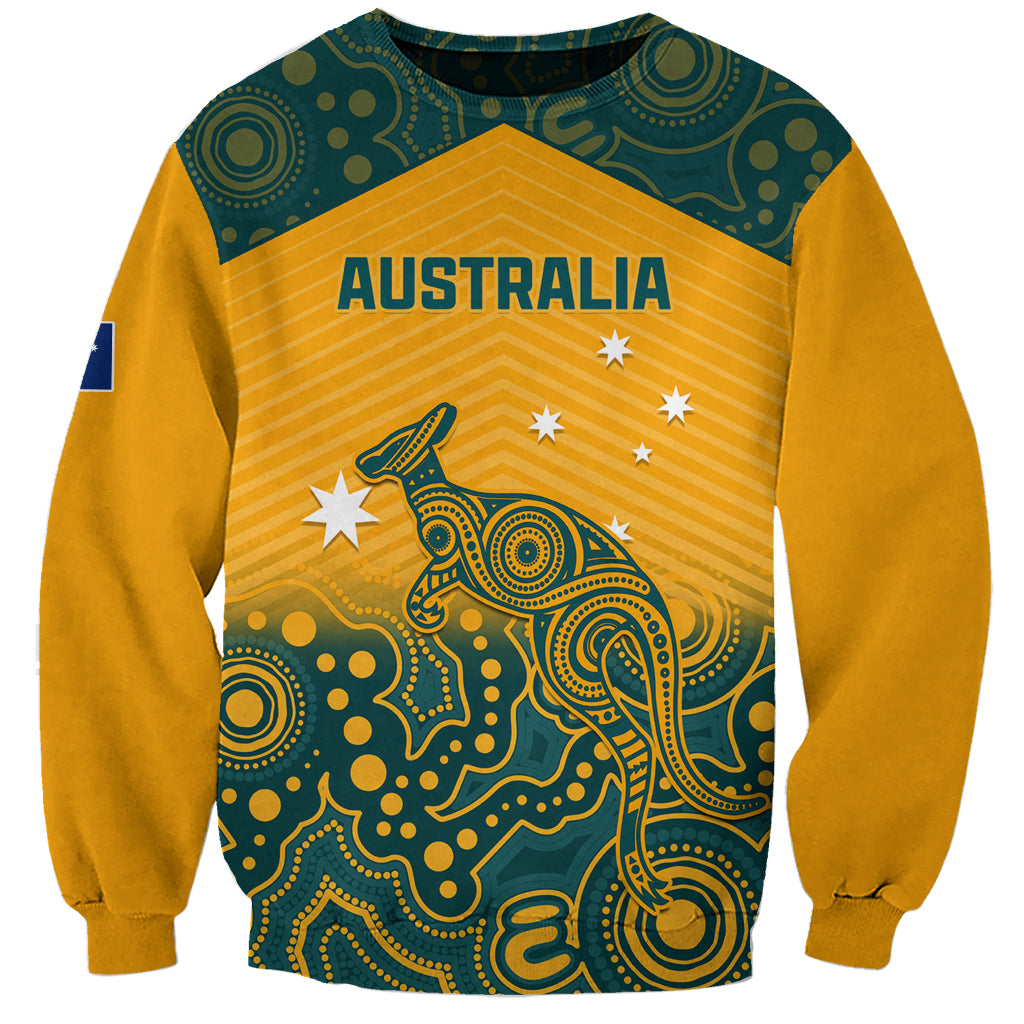 Custom Australia Rugby Sweatshirt Wallabies Aboriginal Pattern