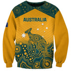 Custom Australia Rugby Sweatshirt Wallabies Aboriginal Pattern