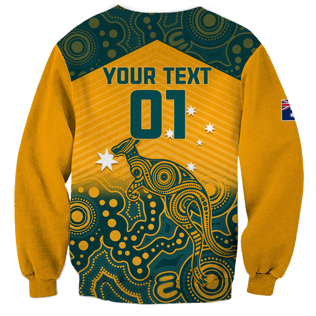 Custom Australia Rugby Sweatshirt Wallabies Aboriginal Pattern