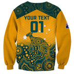 Custom Australia Rugby Sweatshirt Wallabies Aboriginal Pattern