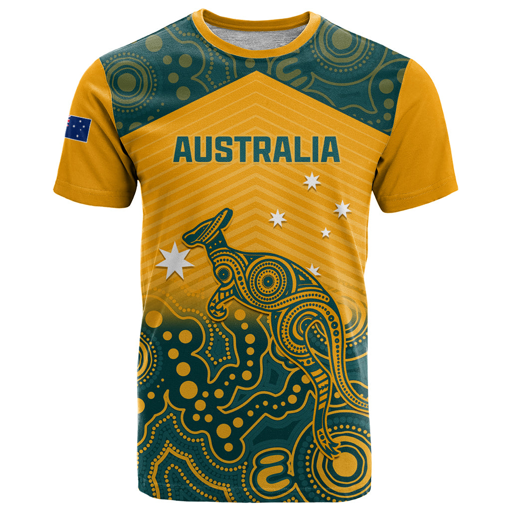 Custom Australia Rugby T Shirt Wallabies Aboriginal Pattern