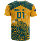 Custom Australia Rugby T Shirt Wallabies Aboriginal Pattern