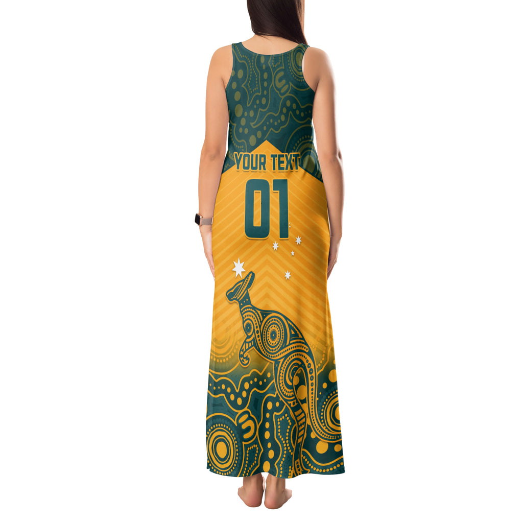 Custom Australia Rugby Tank Maxi Dress Wallabies Aboriginal Pattern