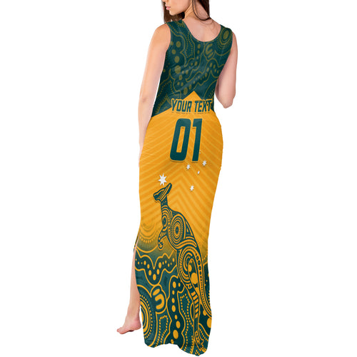 Custom Australia Rugby Tank Maxi Dress Wallabies Aboriginal Pattern