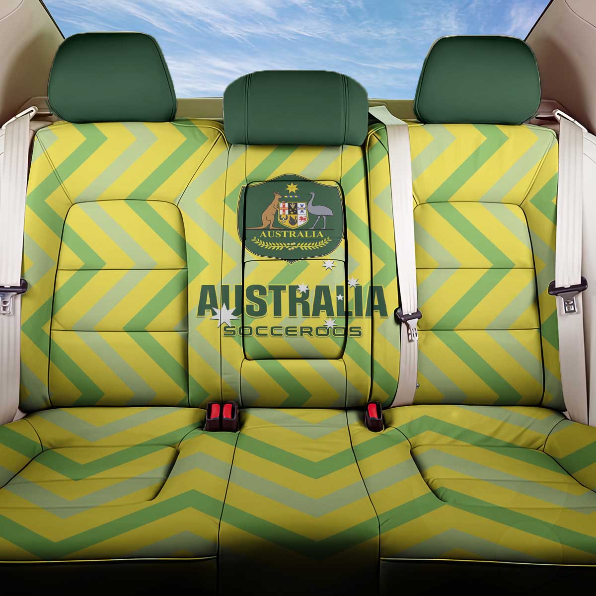 Australia Socceroos 2025 Back Car Seat Cover Forever Golden - Aussie Hoodie