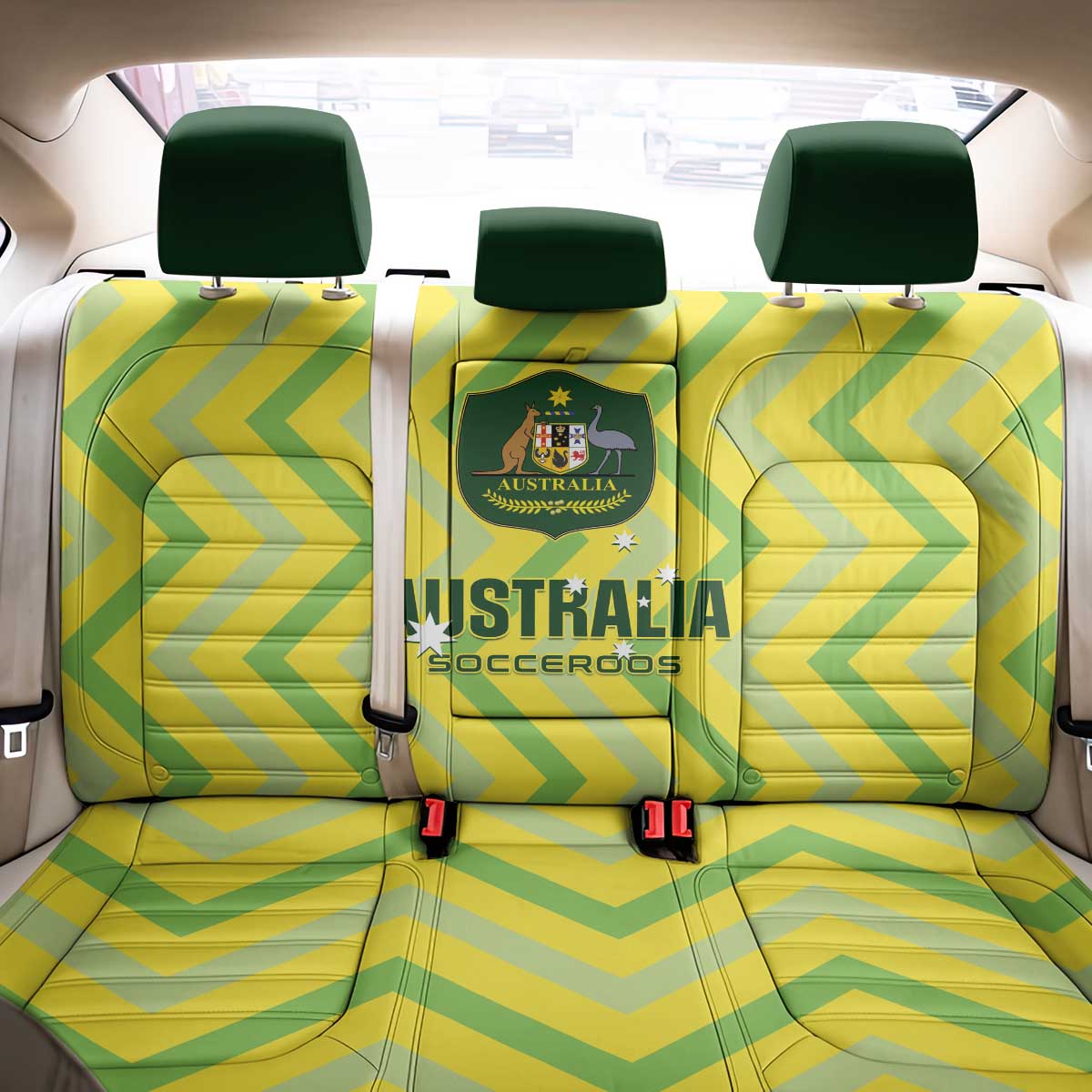 Australia Socceroos 2025 Back Car Seat Cover Forever Golden - Aussie Hoodie