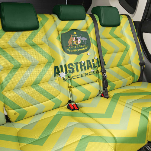 Australia Socceroos 2025 Back Car Seat Cover Forever Golden - Aussie Hoodie