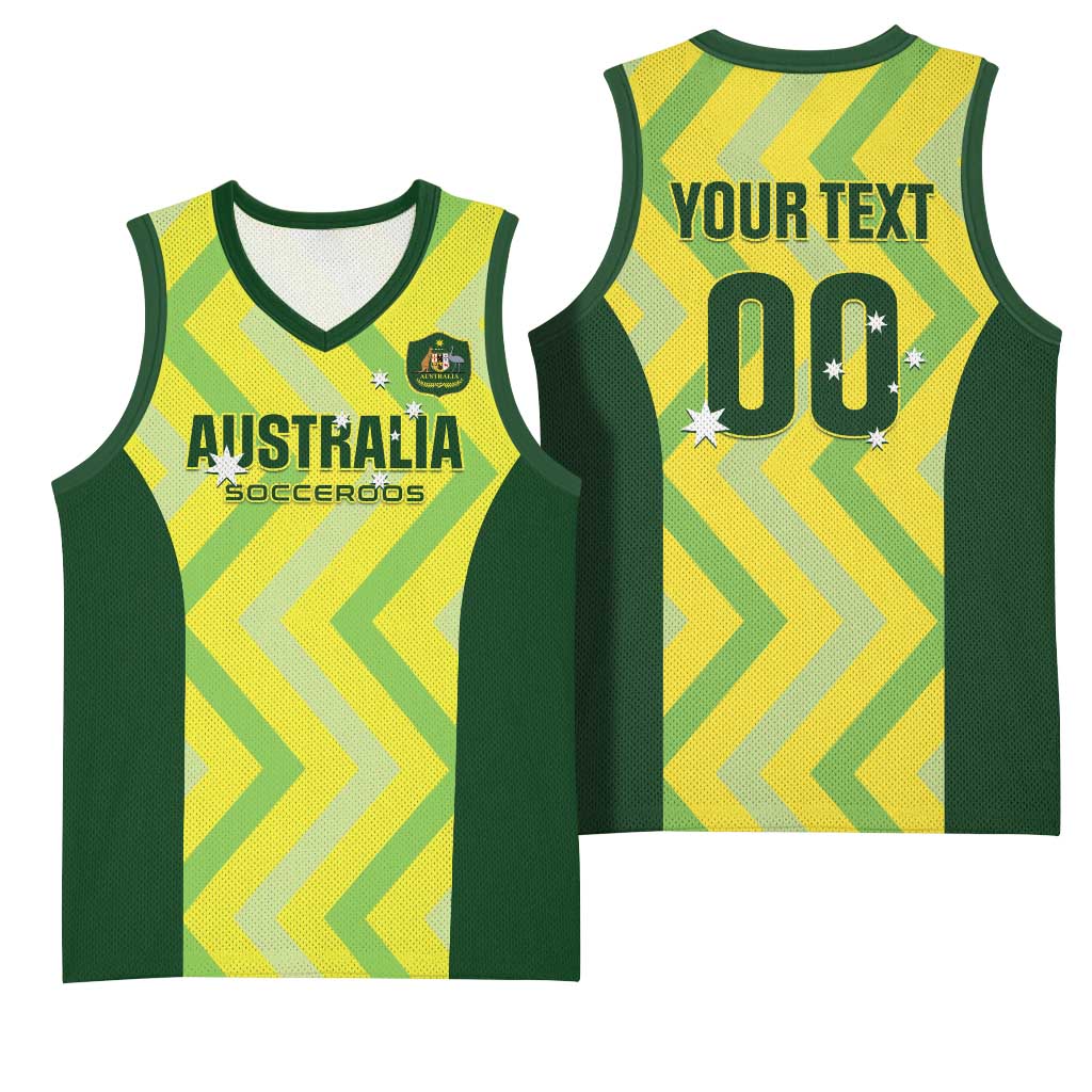 Custom Australia Socceroos 2025 Basketball Jersey Forever Golden - Aussie Hoodie