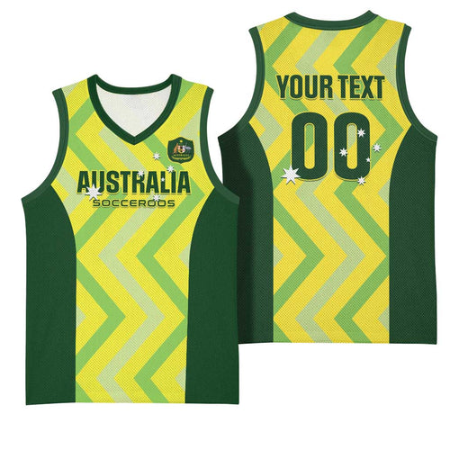 Custom Australia Socceroos 2025 Basketball Jersey Forever Golden - Aussie Hoodie