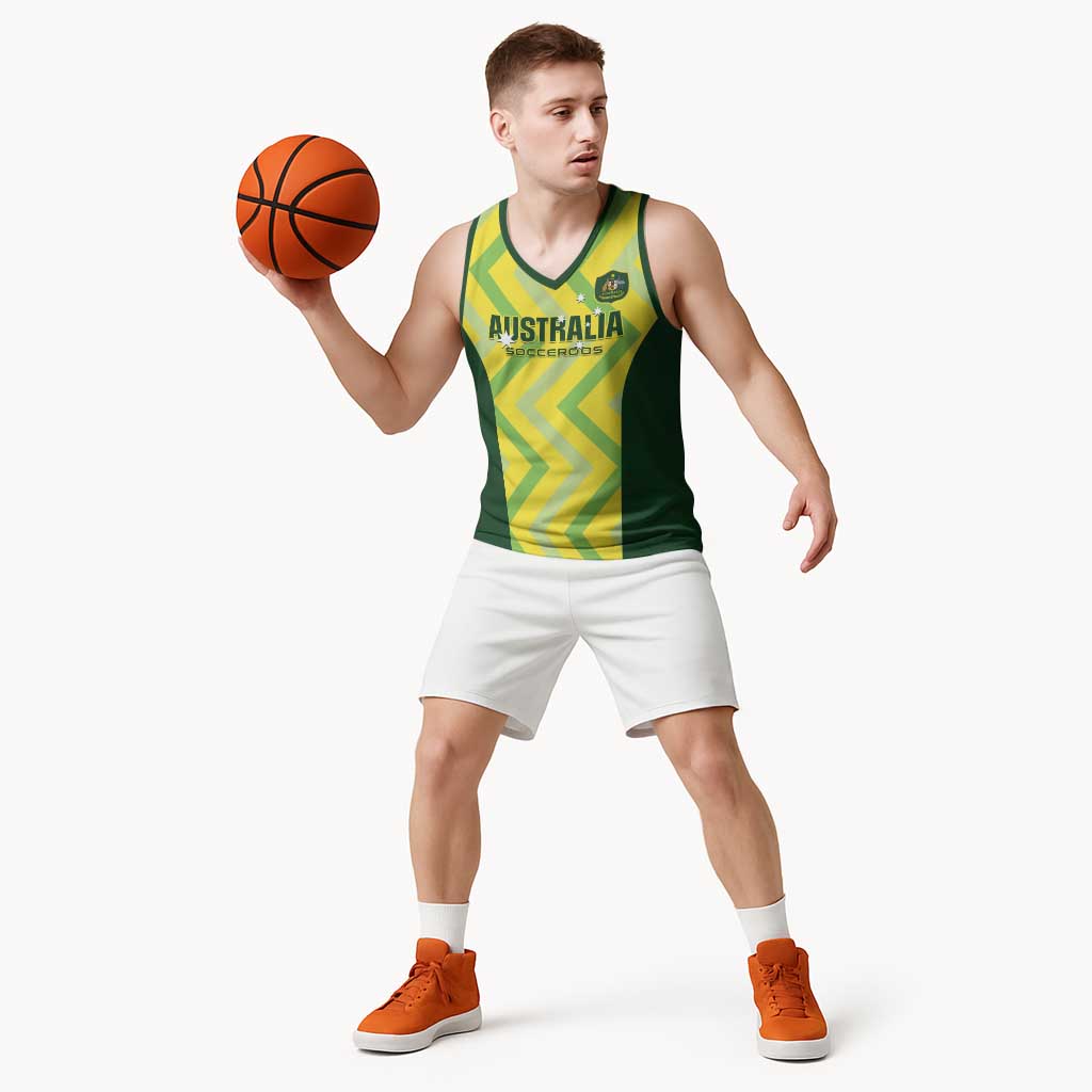 Custom Australia Socceroos 2025 Basketball Jersey Forever Golden - Aussie Hoodie