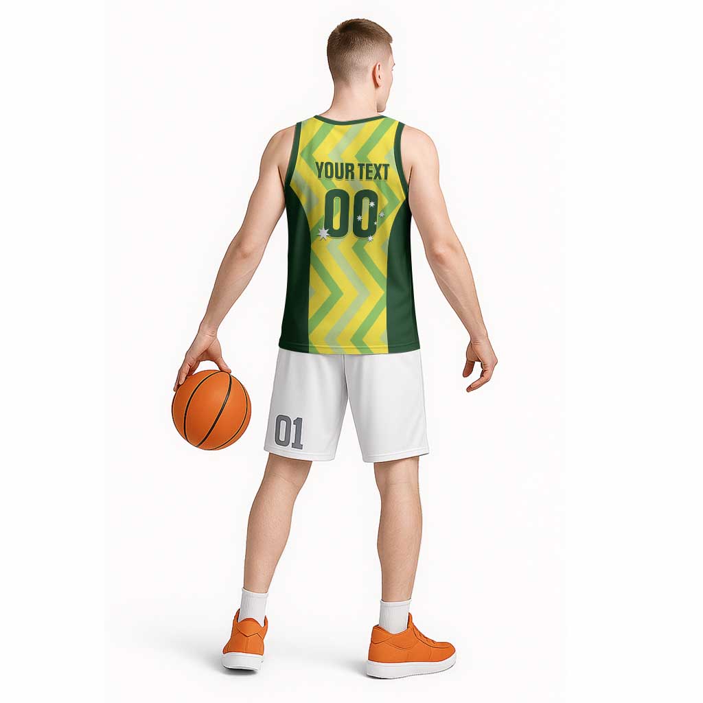 Custom Australia Socceroos 2025 Basketball Jersey Forever Golden - Aussie Hoodie