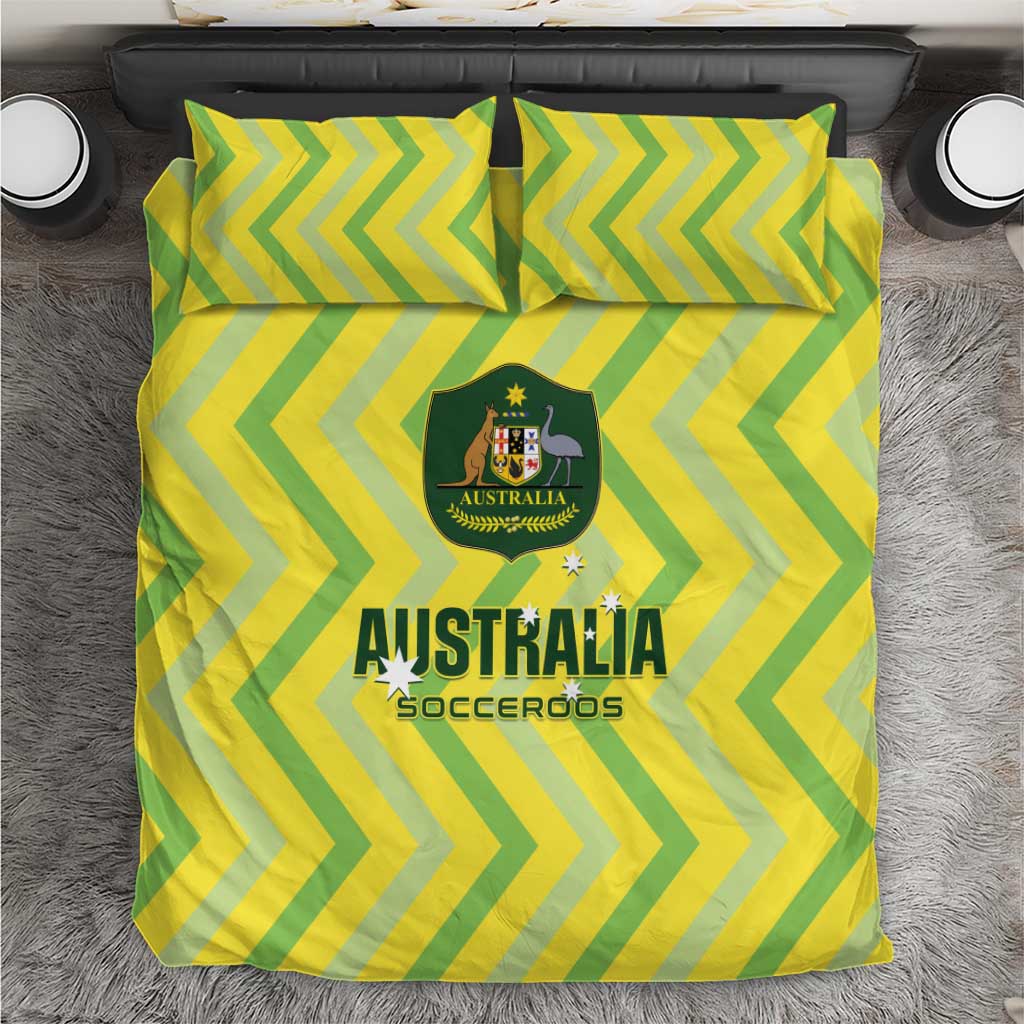 Australia Socceroos 2025 Bedding Set Forever Golden - Aussie Hoodie