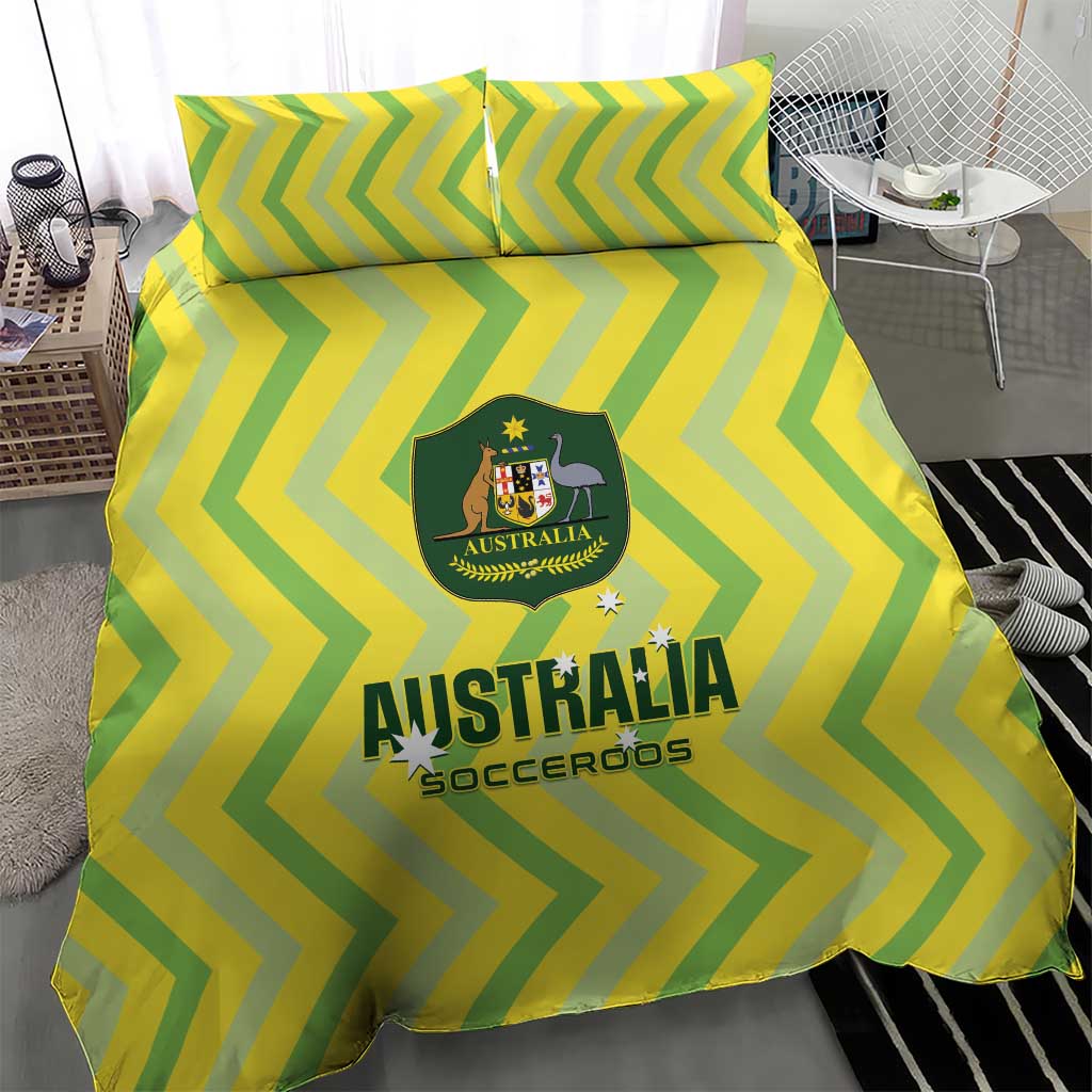 Australia Socceroos 2025 Bedding Set Forever Golden - Aussie Hoodie