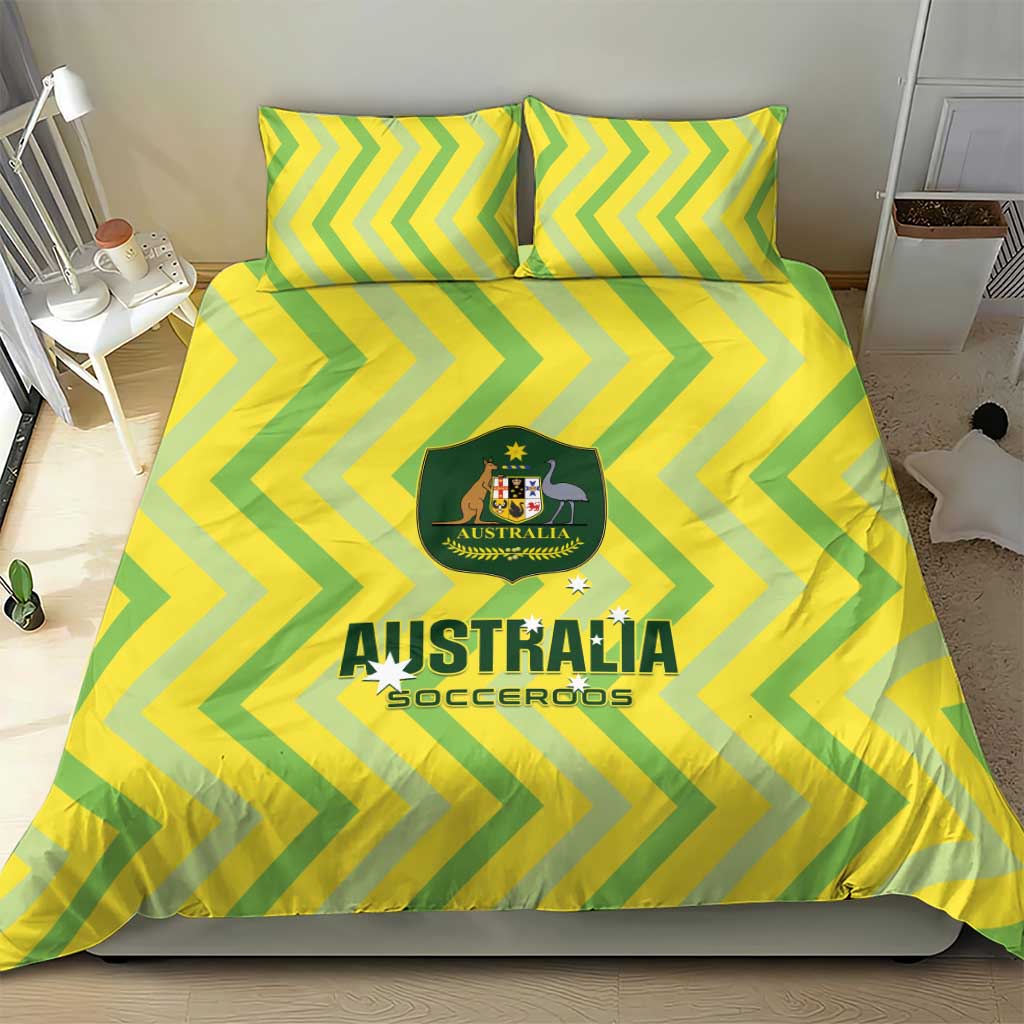 Australia Socceroos 2025 Bedding Set Forever Golden - Aussie Hoodie