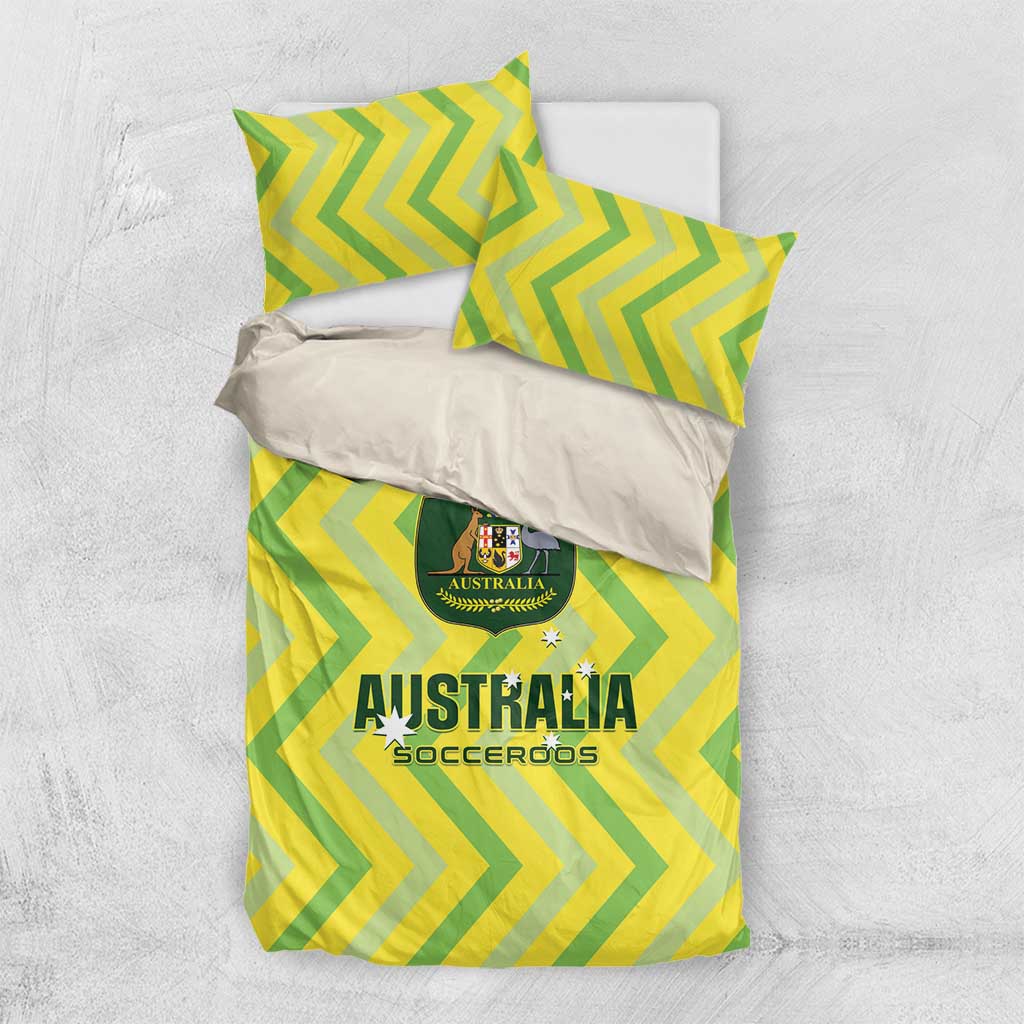 Australia Socceroos 2025 Bedding Set Forever Golden - Aussie Hoodie