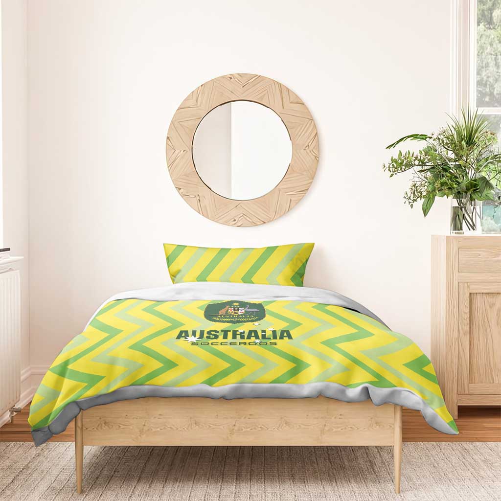 Australia Socceroos 2025 Bedding Set Forever Golden - Aussie Hoodie