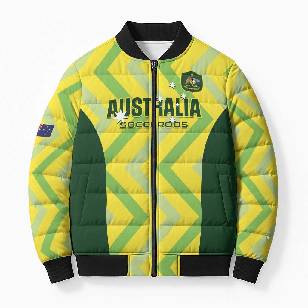 Custom Australia Socceroos 2025 Bomber Puffer Jacket Forever Golden - Aussie Hoodie