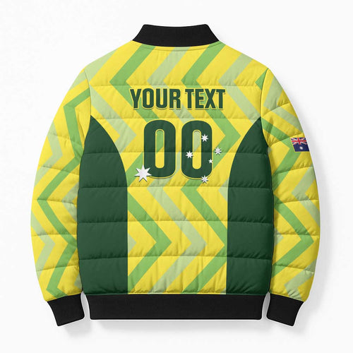 Custom Australia Socceroos 2025 Bomber Puffer Jacket Forever Golden - Aussie Hoodie