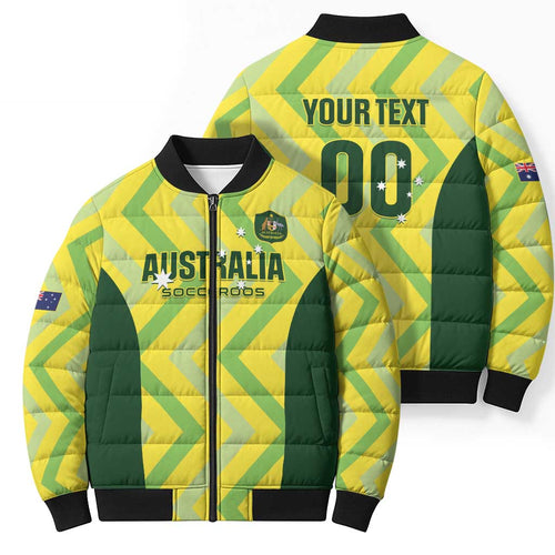 Custom Australia Socceroos 2025 Bomber Puffer Jacket Forever Golden - Aussie Hoodie