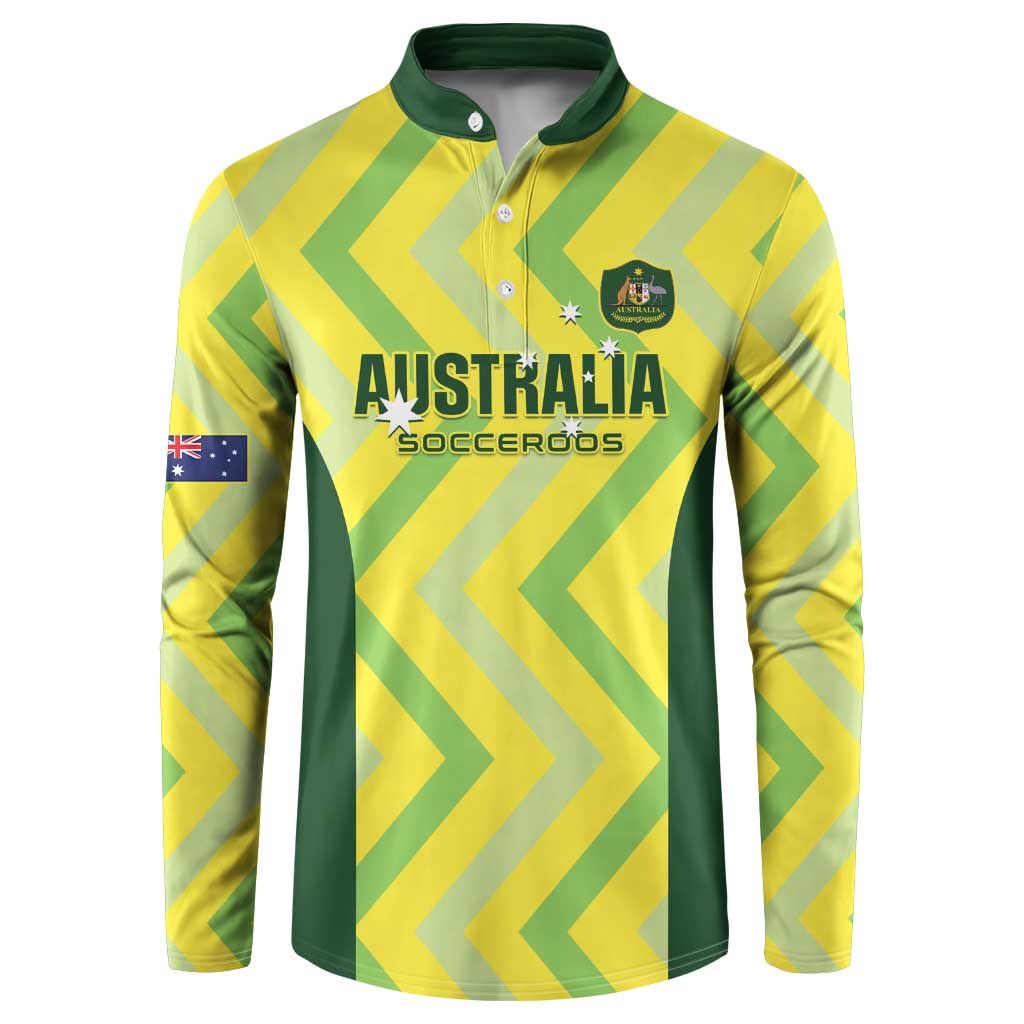 Custom Australia Socceroos 2025 Button Sweatshirt Forever Golden - Aussie Hoodie