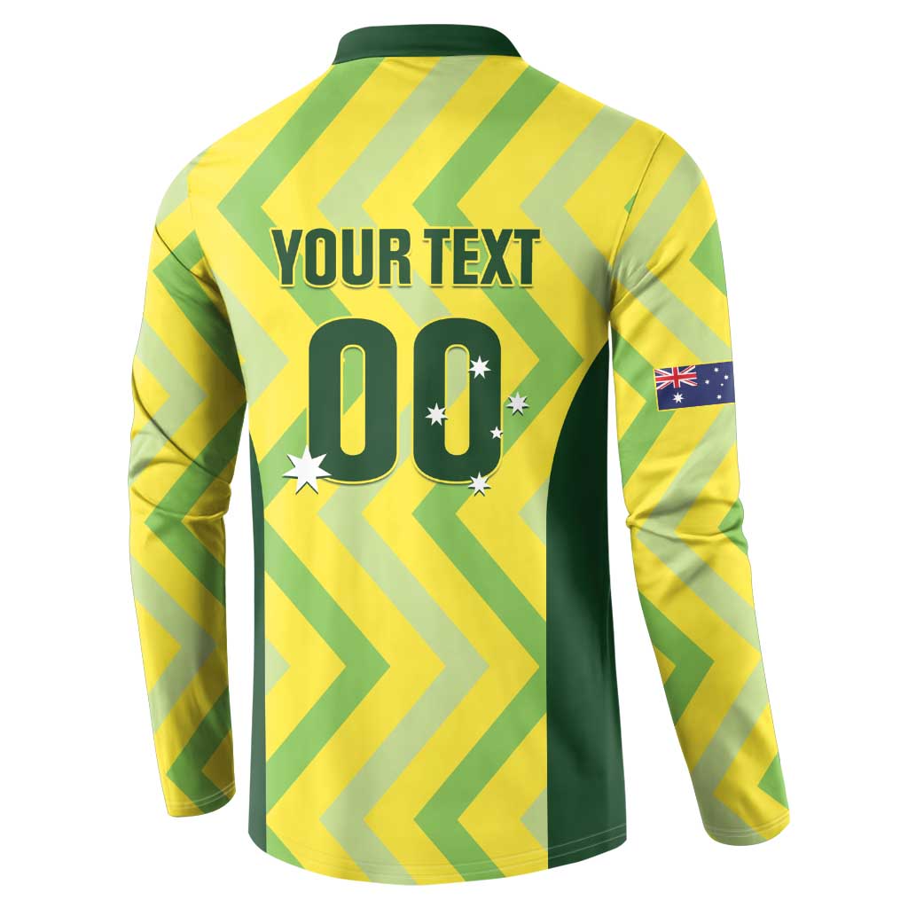 Custom Australia Socceroos 2025 Button Sweatshirt Forever Golden - Aussie Hoodie