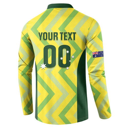 Custom Australia Socceroos 2025 Button Sweatshirt Forever Golden - Aussie Hoodie