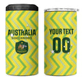Custom Australia Socceroos 2025 4 in 1 Can Cooler Tumbler Forever Golden - Aussie Hoodie