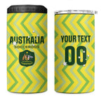 Custom Australia Socceroos 2025 4 in 1 Can Cooler Tumbler Forever Golden - Aussie Hoodie