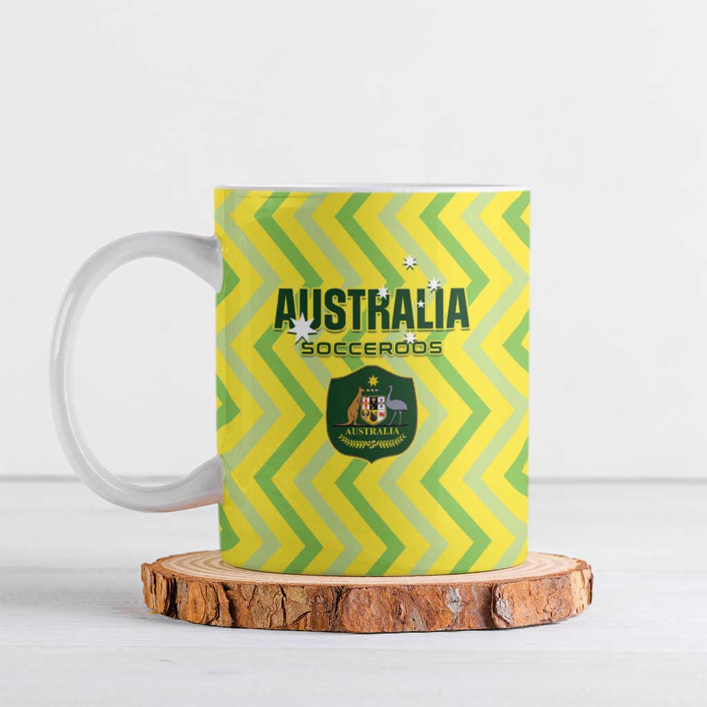 Custom Australia Socceroos 2025 Ceramic Mug Forever Golden - Aussie Hoodie