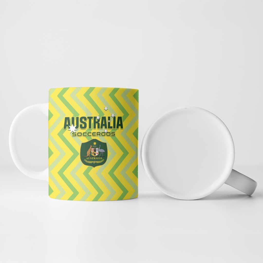 Custom Australia Socceroos 2025 Ceramic Mug Forever Golden - Aussie Hoodie