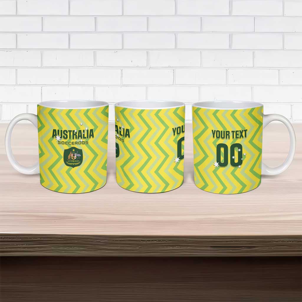 Custom Australia Socceroos 2025 Ceramic Mug Forever Golden - Aussie Hoodie