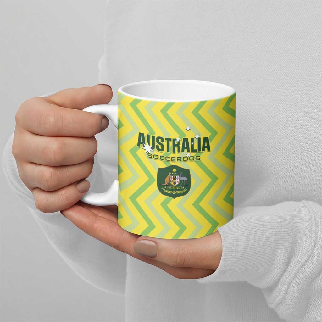 Custom Australia Socceroos 2025 Ceramic Mug Forever Golden - Aussie Hoodie